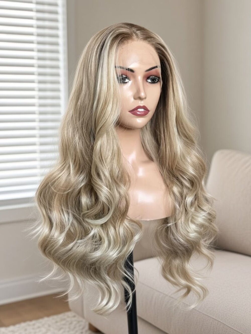 New Winter Sand – 28" Dimensional White Shaded Wig